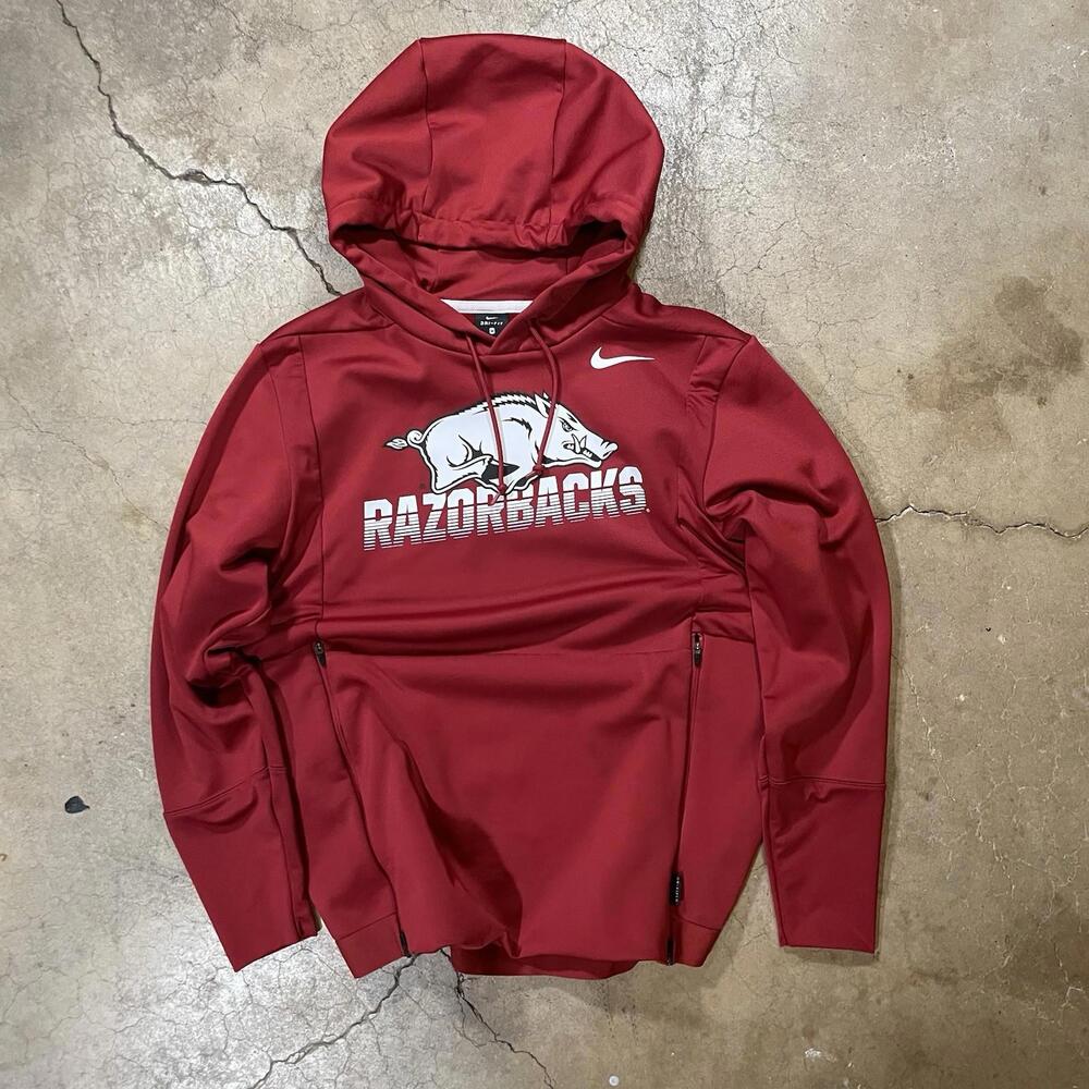 Arkansas Razorbacks Hoodie Adult Medium Red Nike On Field Football Team Mens